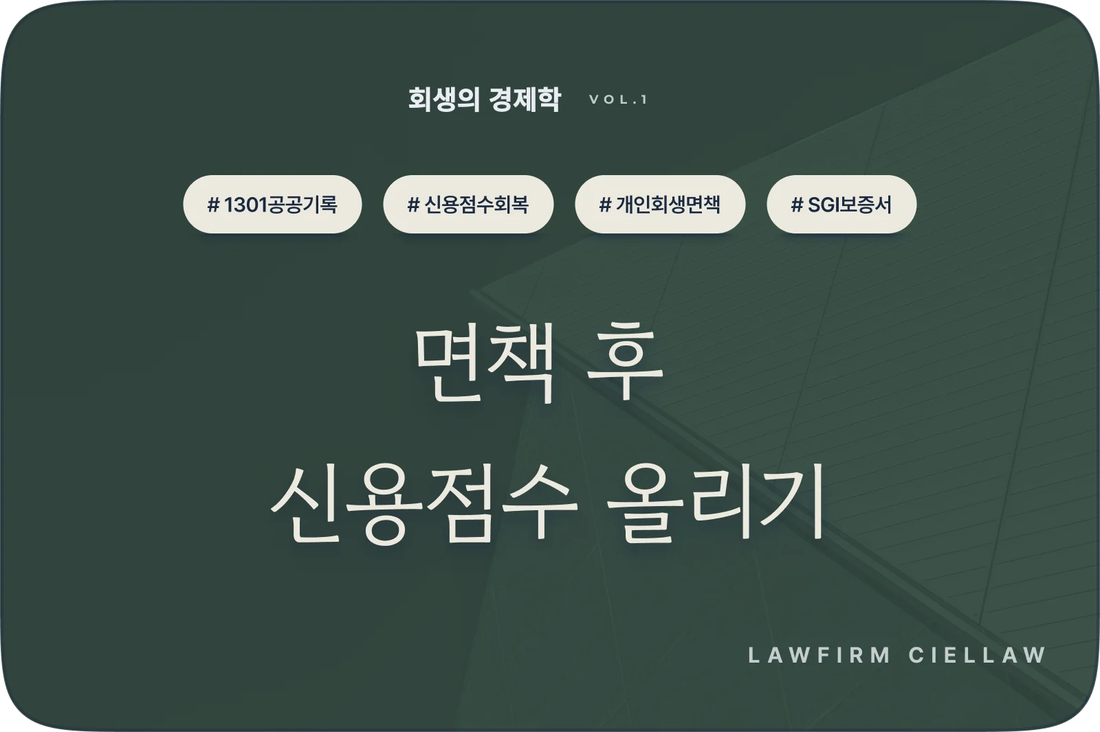 개인회생 면책 후 신용점수를 올리는 4단계 – 포항 개인회생전문변호사 시엘로 법률사무소 칼럼 「회생의 경제학」 VOL.1 대표이미지